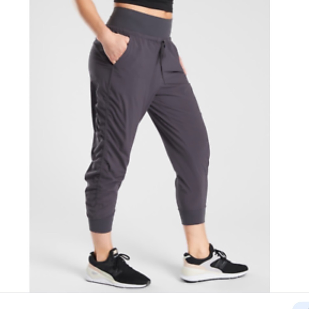 Athleta Attitude Crop Pant, Gray color Knit waistband for ease of movement B10